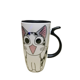 Large 20oz Ceramic Cat Mug + Spoon Lid - White - Pattern 1 / Cat Mug - 20oz - Porcelain - image 45