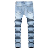 Men's Ripped Distressed Skinny Jeans - Black - Skinny Ripped Jeans - XXXL - Denim Polyester - image 22
