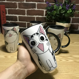 Large 20oz Ceramic Cat Mug + Spoon Lid - White - Pattern 1 / Cat Mug - 20oz - Porcelain - image 4