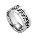 Men's Moveable Ring Stainless Steel Ring - Silver - Spinner Anxiety Ring - 11 - Titanium - image 22