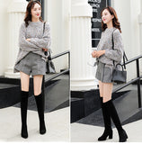 Women's Thigh Tie Block Heel Boots - Black - 1 - 3cm - No Plush Boots - 42 B - PU Leather - image 15
