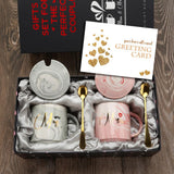 Mr and Mrs Coffee Mugs Bridal Gift-Set - White/Black - Mr and Mrs 2 Cup Set - 400ml - Ceramic - image 5