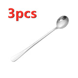 Stainless Steel Long Coffee Spoons 6Pcs - Silver - 6pcs - Pointed Head - Large - Stainless Steel - image 19