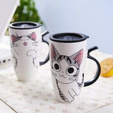 Large 20oz Ceramic Cat Mug + Spoon Lid - White - Pattern 1 / Cat Mug - 20oz - Porcelain - image 29