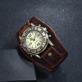 Men's Casual Roman Punk Retro Watch - Light Brown - Punk Watch - M - Stainless Steel / PU Leather - image 11
