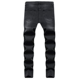 Men's Ripped Distressed Skinny Jeans - Black - Skinny Ripped Jeans - XXXL - Denim Polyester - image 19