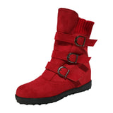 Funki Buys | Boots | Women's Buckled Suede Snow Ankle Boots - Gray : Suede Ankle Boot / 43 B / PU Suede Leather - image 28