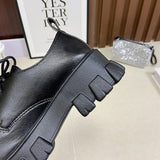 Women's Flat Gothic Punk Lace Up Shoes - Black - Patent Chunky Platform Shoes - 43 B - PU Leather - image 15