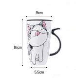 Large 20oz Ceramic Cat Mug + Spoon Lid - White - Pattern 1 / Cat Mug - 20oz - Porcelain - image 32