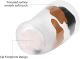 Cat Paw Frosted Glass Cup Sets - Brown 4 - 300ml 4pcs / Cat Paw Glass Set - Frosted Glass - image 8