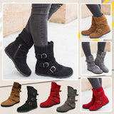 Funki Buys | Boots | Women's Buckled Suede Snow Ankle Boots - Gray : Suede Ankle Boot / 43 B / PU Suede Leather - image 26