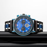 Men's Wooden Quartz Wrist Stop Watch - Blue/Black - E03-1 / Wood Watch - Wood/Stainless Steel - image 11
