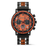 Men's Wooden Quartz Wrist Stop Watch - Brown/Black - E03-4 / Wood Watch - Wood/Stainless Steel - image 3