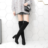 Women's Thigh Tie Block Heel Boots - Black - 1 - 3cm - No Plush Boots - 42 B - PU Leather - image 8