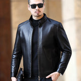 Men's Genuine Natural Leather Jackets - Black - Smart Jacket - 4XL - Genuine Leather - image 3