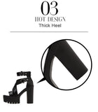 Women's High Gothic Platform Sandals - Black - Gothic Gladiator Sandals - 42 B - PU Leather - image 30