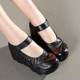 Women's Designer Leather Gothic Pumps - Red - Mary Janes - 9 B - Genuine Leather - image 22