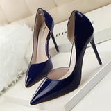 Women's Elegant Pointed Toe Bridal Stiletto - Blue - Shoes - 43 B - PU Patent Leather - image 29