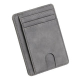 Unisex Slim RFID Leather Card Cases - Black - 3 - Card Holder Wallet - 4.53 x 3.15 x 0.2'' - PU Leather - image 30
