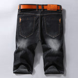 Men's Casual Denim Shorts Slim Fit Stretch - Black - Denim Shorts - 40 - Denim Polyester - image 2