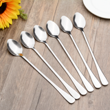Stainless Steel Long Coffee Spoons 6Pcs - Silver - 6pcs - Pointed Head - Large - Stainless Steel - image 4