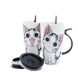 Large 20oz Ceramic Cat Mug + Spoon Lid - White - Pattern 1 / Cat Mug - 20oz - Porcelain - image 31