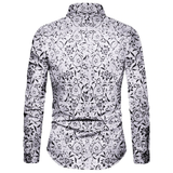 Men's Long Sleeve SlimFit Floral Dress Shirt - Black - Men's Dress Shirt - Asian size 6XL - Polyester - image 21