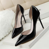 Women's Elegant Pointed Toe Bridal Stiletto - Black - Shoes - 43 B - PU Patent Leather - image 32