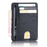 Unisex Slim RFID Leather Card Cases - Black - 3 - Card Holder Wallet - 4.53 x 3.15 x 0.2'' - PU Leather - image 1