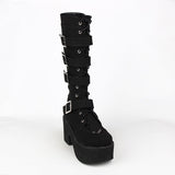 Women's Japanese Gothic Platform Boots - Wine Red - Platform Buckle Boots - 11 B - PU Leather - image 44
