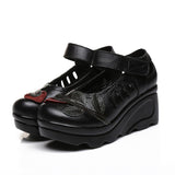 Women's Designer Leather Gothic Pumps - Red - Mary Janes - 9 B - Genuine Leather - image 23
