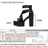 Women's High Gothic Platform Sandals - Black - Gothic Gladiator Sandals - 42 B - PU Leather - image 35