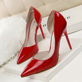 Women's Elegant Pointed Toe Bridal Stiletto - Red - Shoes - 43 B - PU Patent Leather - image 33