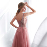 Women's Beaded  Evening Dress Tulle - Pink - Beaded Evening Dress - 22W - Polyester/Chiffon/Tulle - image 10