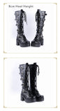 Women's Japanese Harajuku Platform Boots - Black - Cross / Matte / Heel / 10cm - 13 B - PU Leather - image 11