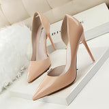Women's Elegant Pointed Toe Bridal Stiletto - Black - Shoes - 43 B - PU Patent Leather - image 24