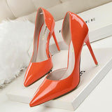 Women's Elegant Pointed Toe Bridal Stiletto - Orange - Shoes - 43 B - PU Patent Leather - image 30