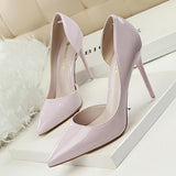 Women's Elegant Pointed Toe Bridal Stiletto - Gray - Shoes - 43 B - PU Patent Leather - image 31