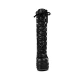Women's High Platform Gothic Wedge Boot - Black - Platform Wedges - 12 B - PU Leather - image 8