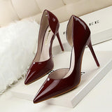 Women's Elegant Pointed Toe Bridal Stiletto - Black - Shoes - 43 B - PU Patent Leather - image 27