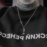 Unisex Singer Microphone Pendant - Silver - Microphone Pendant - M - Stainless Steel - image 4
