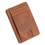 Unisex Slim RFID Leather Card Cases - Black - 3 - Card Holder Wallet - 4.53 x 3.15 x 0.2'' - PU Leather - image 27