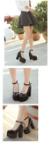 Women's High Platform Buckle Strap Shoes - Black - Patent - Chunky Platform Shoes - 42 B - PU Leather - image 32