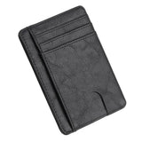 Unisex Slim RFID Leather Card Cases - Black - 3 - Card Holder Wallet - 4.53 x 3.15 x 0.2'' - PU Leather - image 18