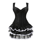 Women's Shoulder Strap Corset Dress - Red - 1 - Corset Skirt Set - 6XL - Polyester - image 25