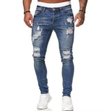Men's Ripped Distressed Skinny Jeans - Black - Skinny Ripped Jeans - XXXL - Denim Polyester - image 36