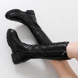 Women's Leather Winter Boots Sheep Skin - Black - Winter Boots - 12 B - Genuine Leather / Fleece - image 18