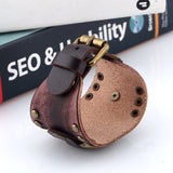 Men's Women's Wide Band Punk Watch - Dark Brown - Punk Watch - 10.23" - Alloy / Leather - image 8