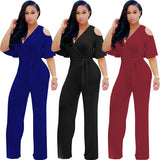 Women's Elegant Wide Leg Flared Pantsuit - Black - Elegant Pant Suit - XXL - Polyester - image 41