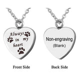 Always In My Heart Urn - Silver - Non Engraved - Pet Urn Necklace - Medium - Stainless Steel - image 6